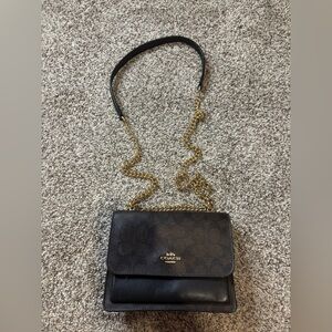 Coach Black Crossbody Bag with Gold Chain